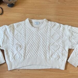 Sunday Best Textured Knit Cream Sweater